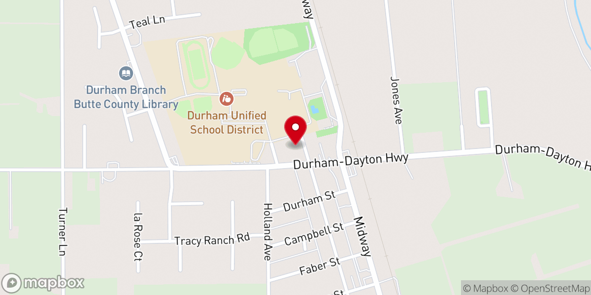 Map showing location of Durham Community United Methodist Church