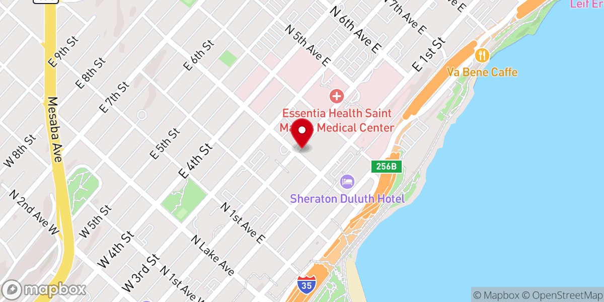 Map showing location of First Presbyterian Church of Duluth