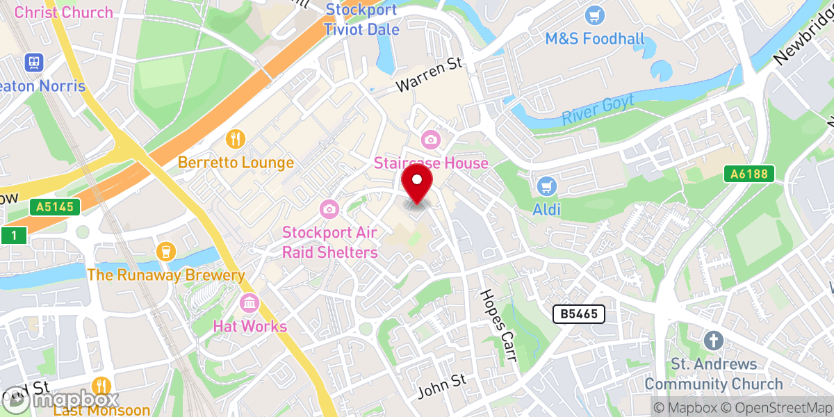 Map showing location of Eglise En Mission Stockport