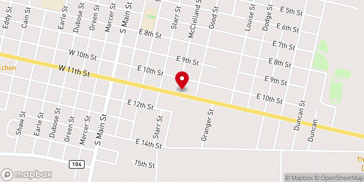 Map showing location of First Baptist Church-Goodlett