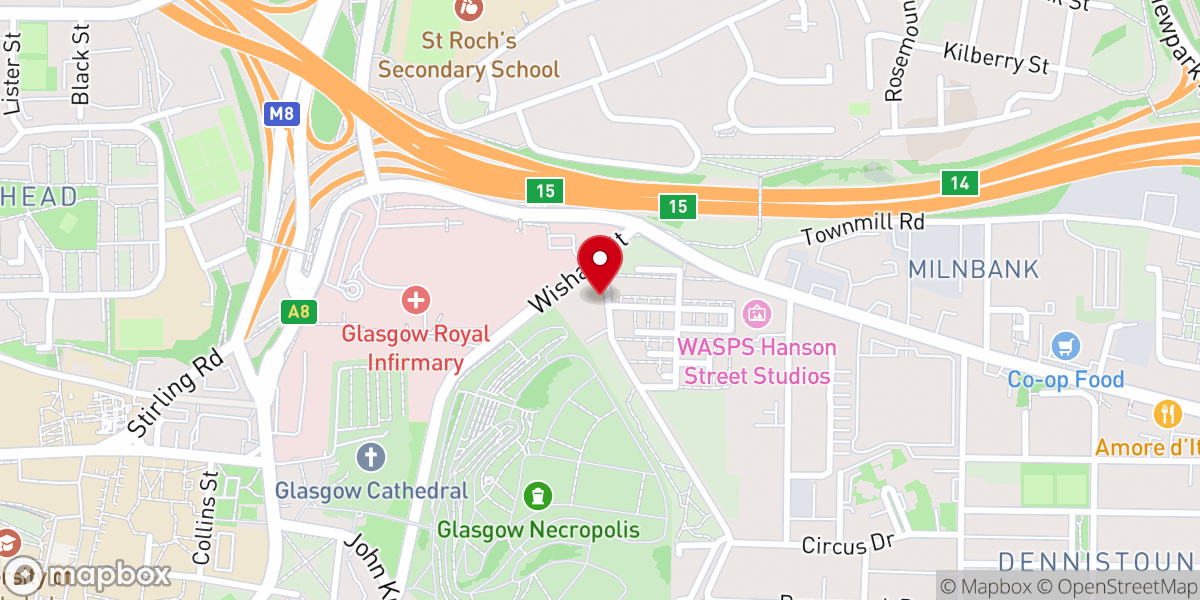 Map showing location of RCCG Open Heavens Glasgow.