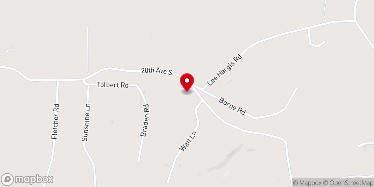 Map showing location of Mount Etta Freewill Holiness Church