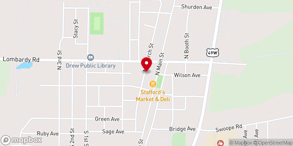 Map showing location of Drew Public Works