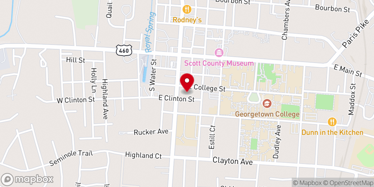Map showing location of First Christian Church