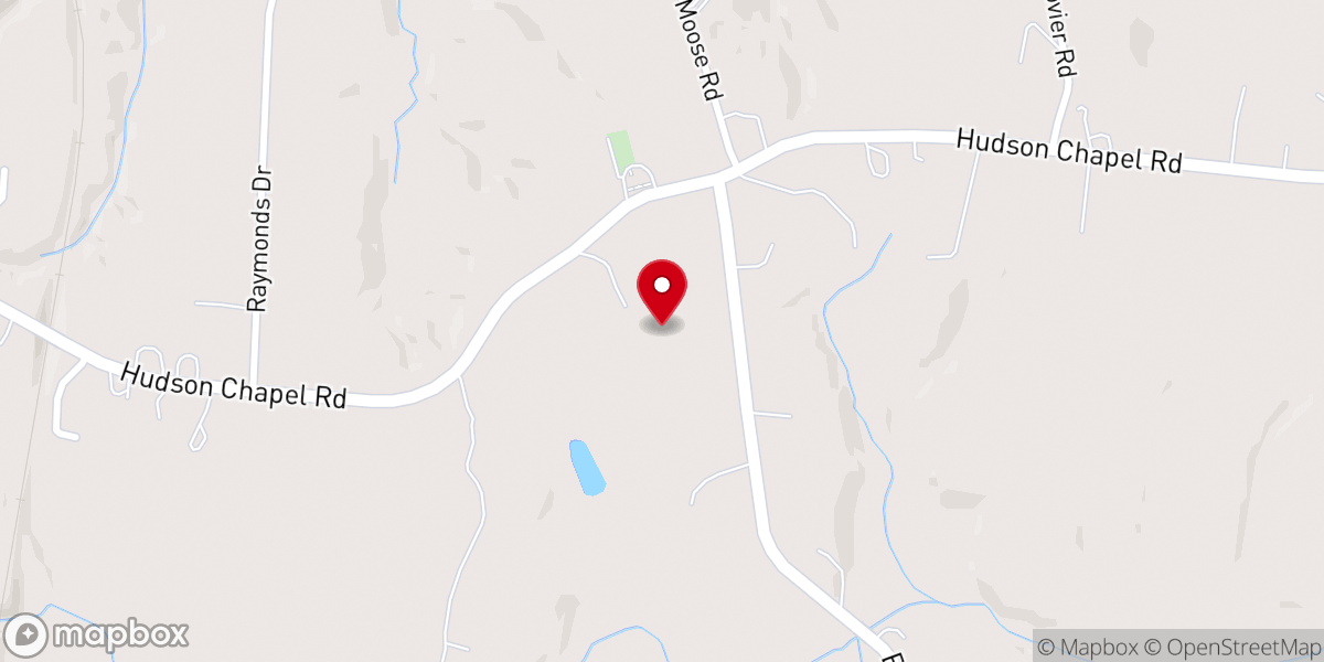 Map showing location of The Event Center at Hudson Chapel Farm