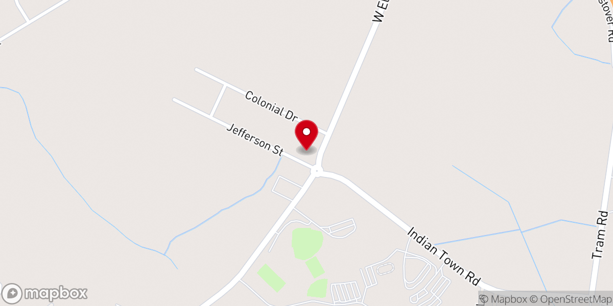 Map showing location of Colonial Heights Free Baptist Church