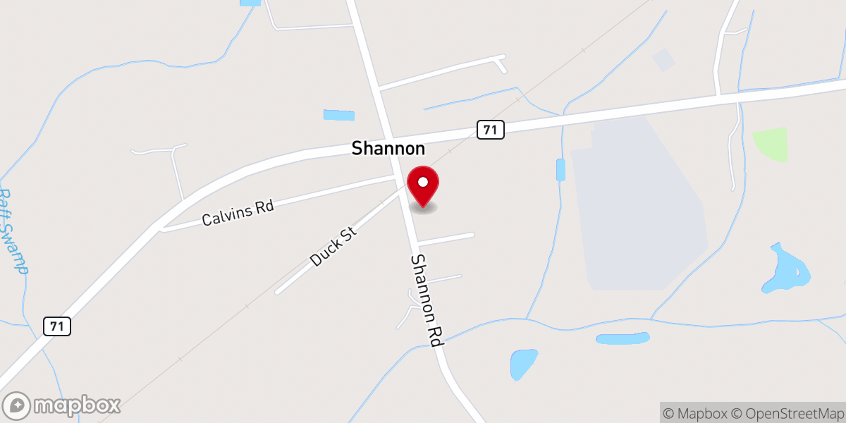 Map showing location of Shannon Missionary Baptist Church