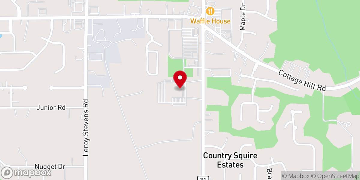 Map showing location of Woodridge Baptist Church