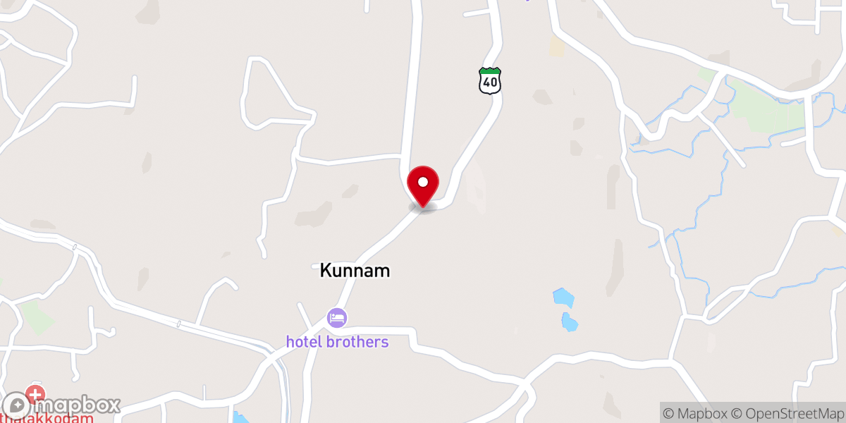 Map showing location of Kurishu Palli, St. Sebastian Kappela (under Muthalakodam Church)