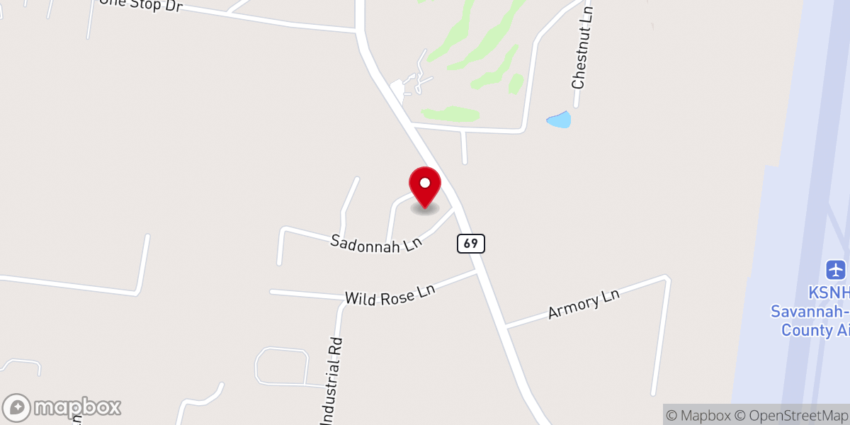 Map showing location of Living Word Fellowship Assemblies of God