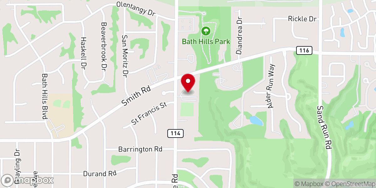 Map showing location of West Hill Baptist Church