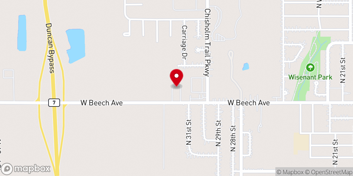 Map showing location of West Beech Baptist Church
