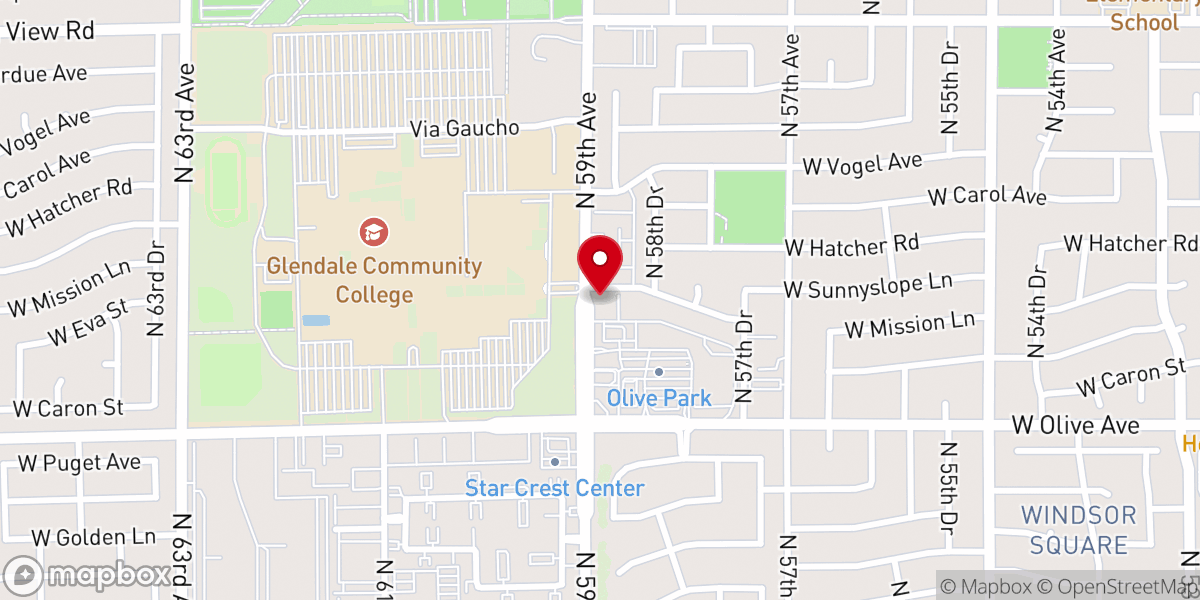 Map showing location of Fountain of Truth Church Phoenix