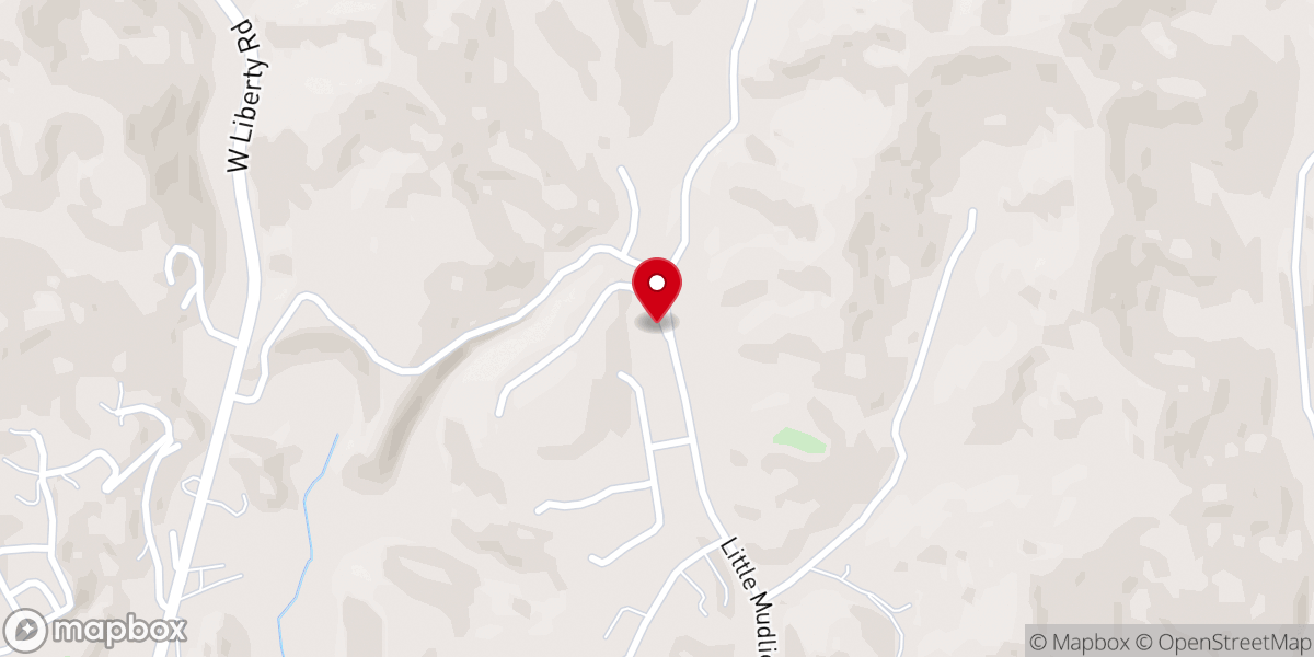 Map showing location of Church of God Little Mud Lick