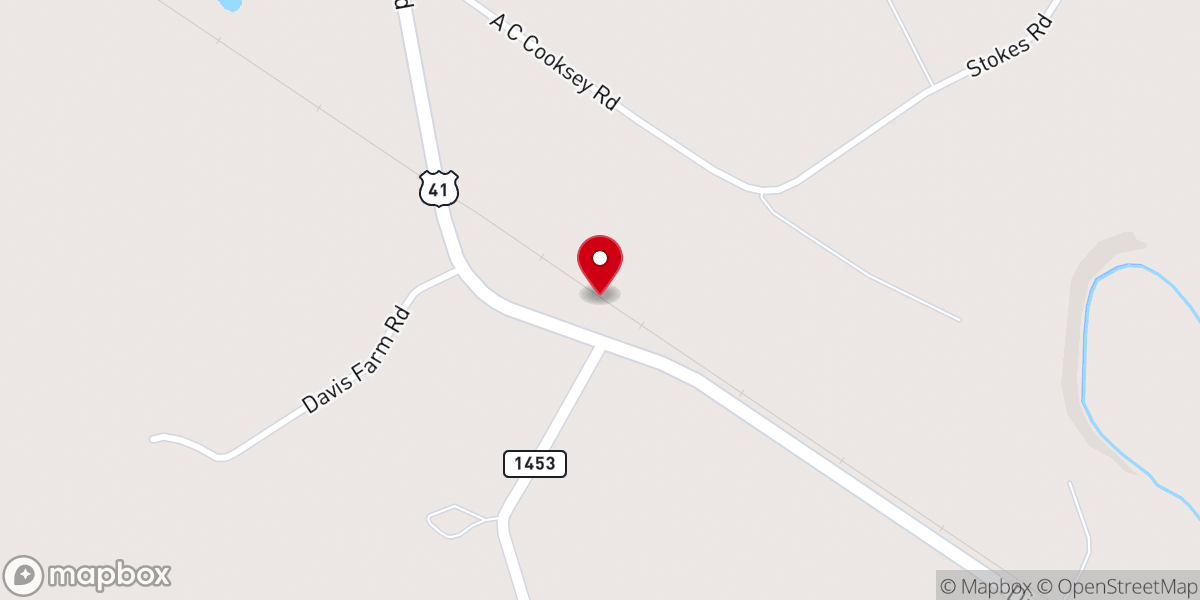 Map showing location of Edgefield Baptist Church