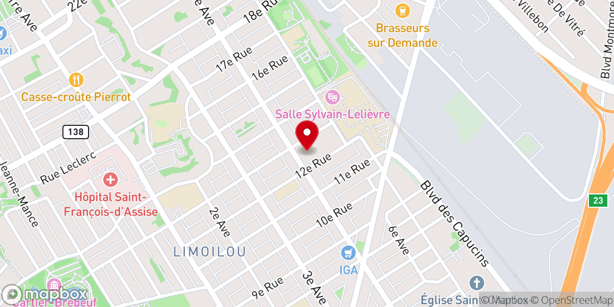 Map showing location of Saint-Fidèle Church