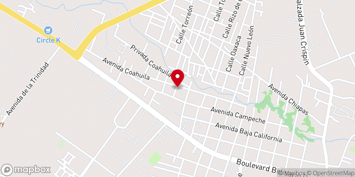 Map showing location of Iglesia Pentecostés Templo Nueva Jerusalén