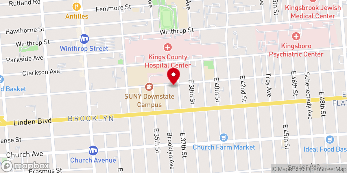 Map showing location of Chabad of SUNY Downstate
