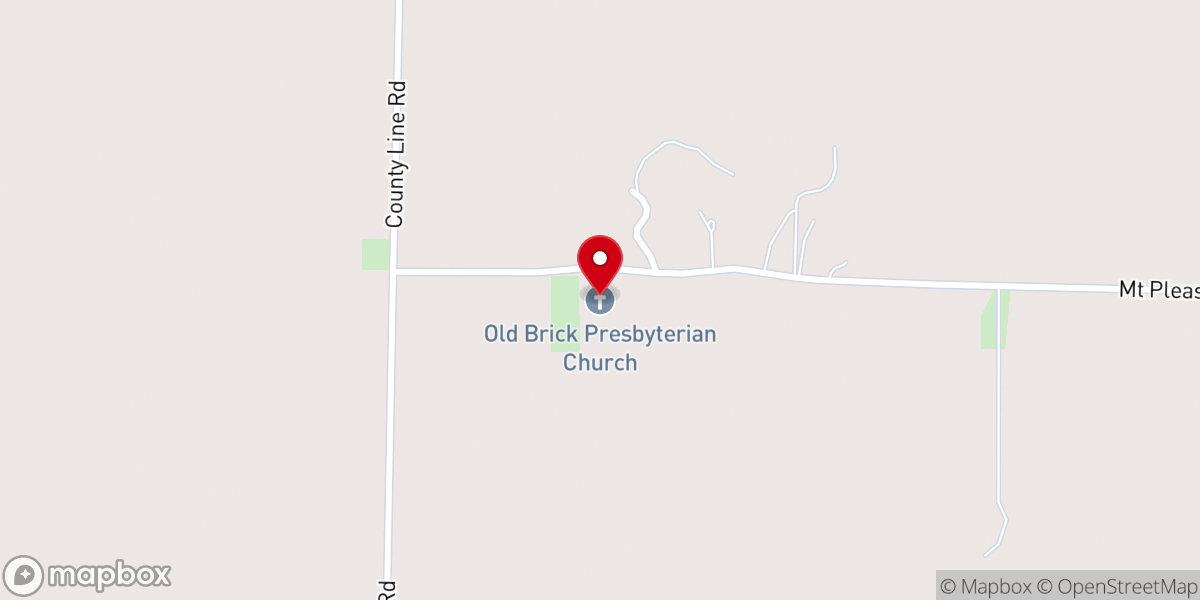 Map showing location of Old Brick Presbyterian Church