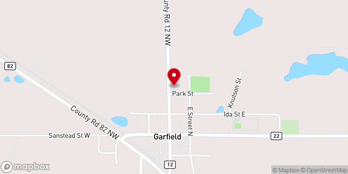 Map showing location of Saint John's Lutheran Church