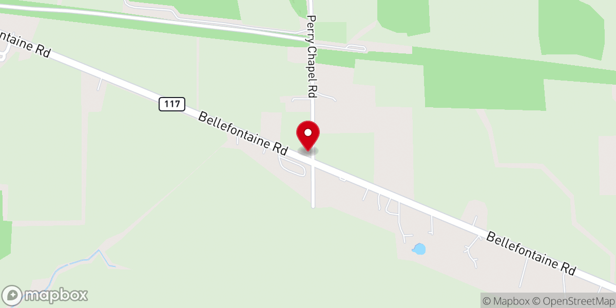 Map showing location of Anchored Hope Baptist Church