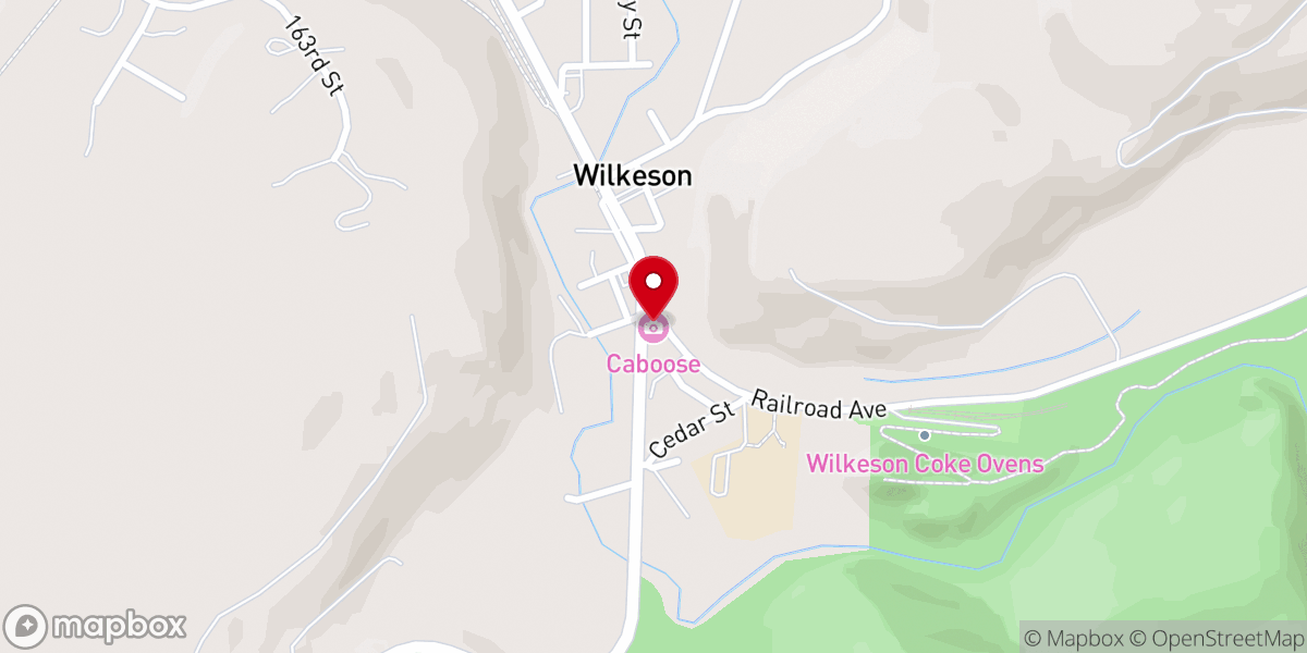 Map showing location of Red Caboose