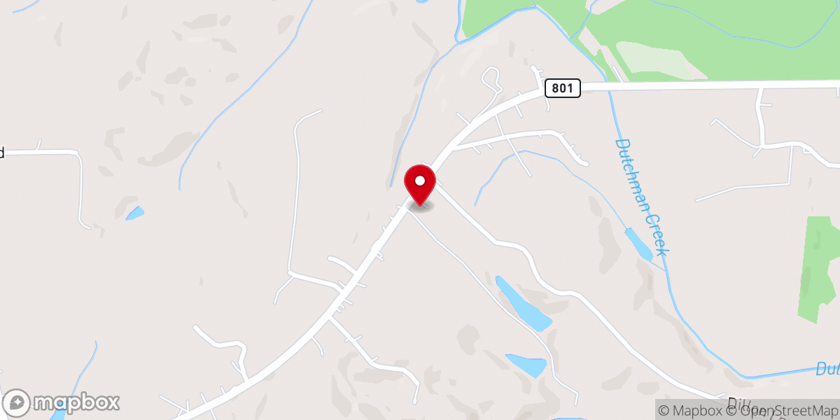 Map showing location of Dutchman Creek Baptist Church