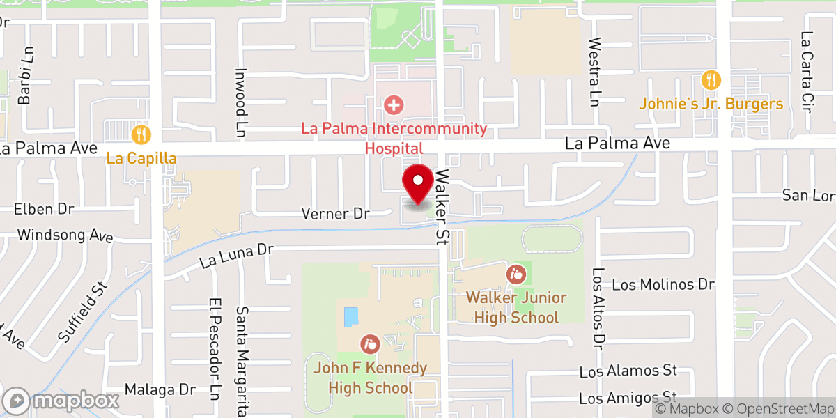 Map showing location of United Methodist Church-La Palma