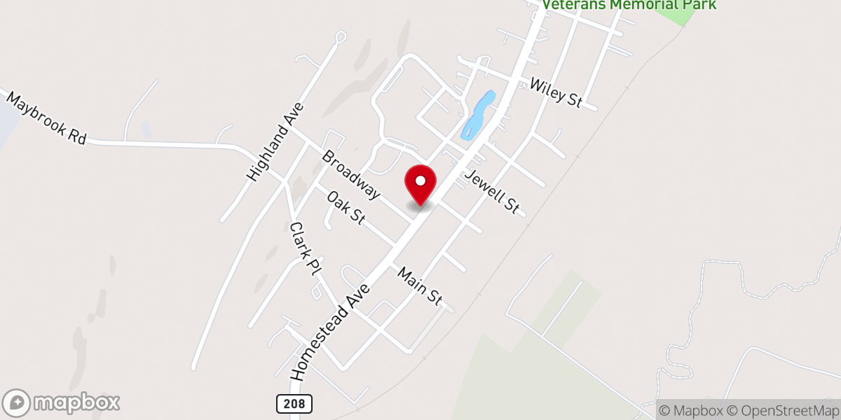 Map showing location of Maybrook Methodist Church