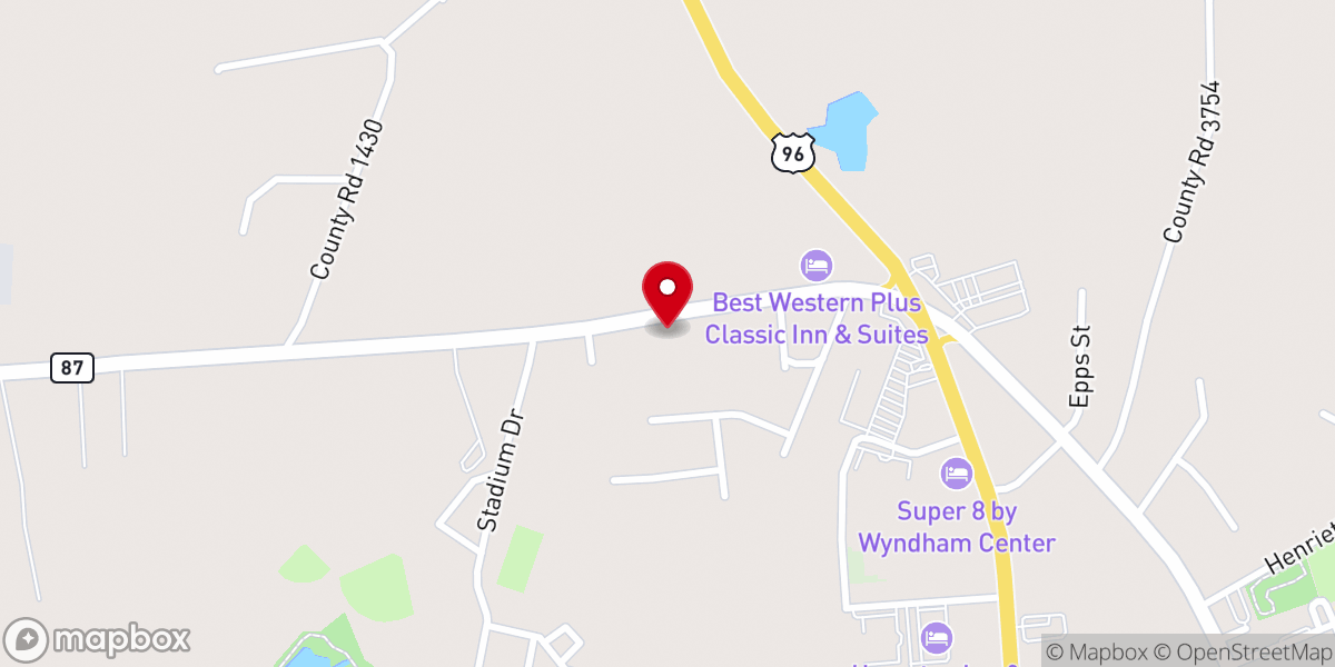 Map showing location of Center Missionary Baptist Church