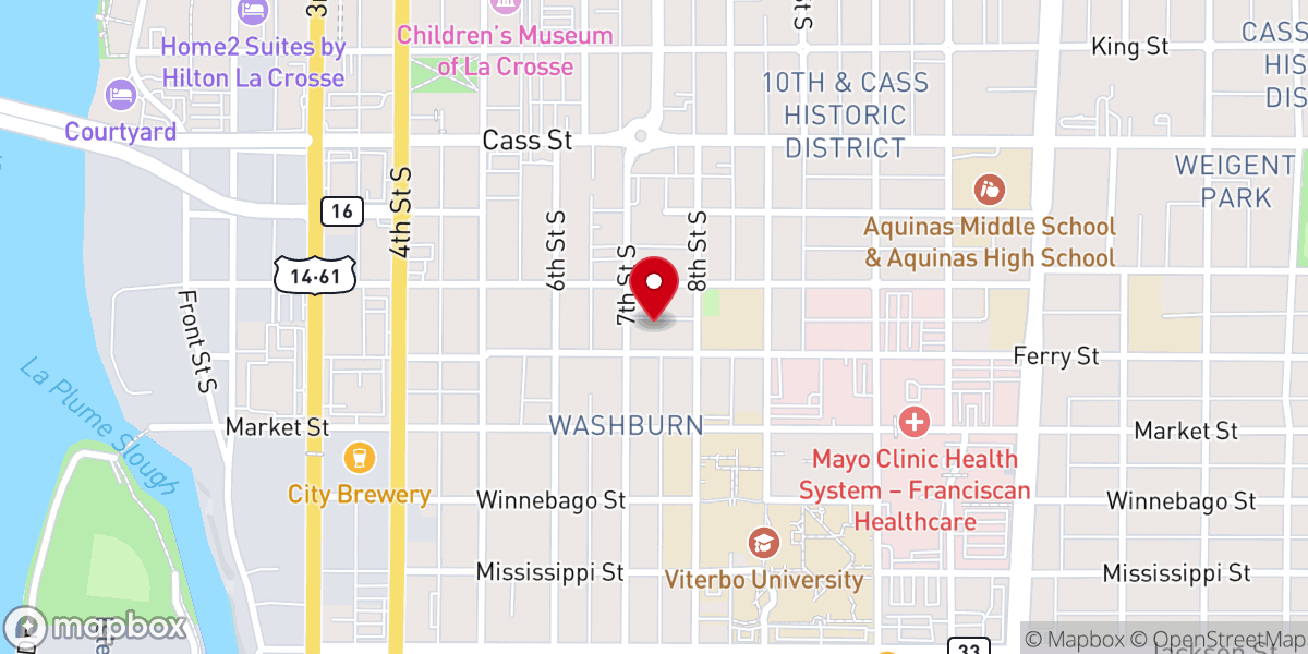 Map showing location of Bible Baptist Church