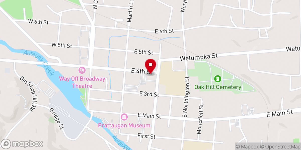 Map showing location of St Mark's Episcopal Church - Prattville, AL