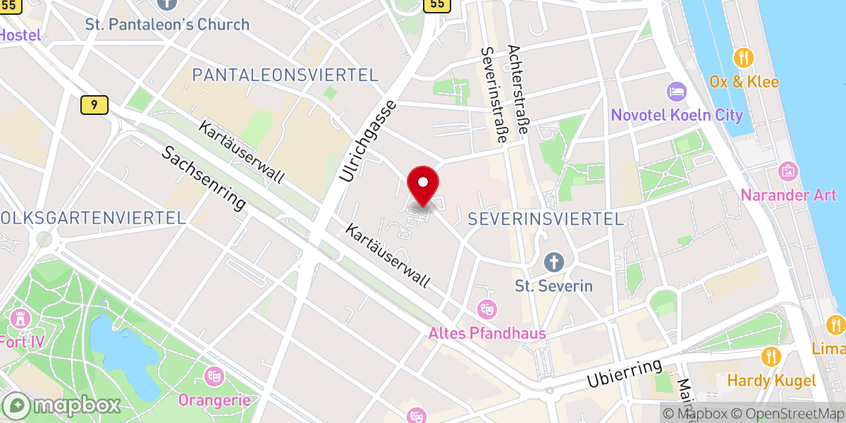 Map showing location of Kartäuserkirche - Evangelische Gemeinde Köln