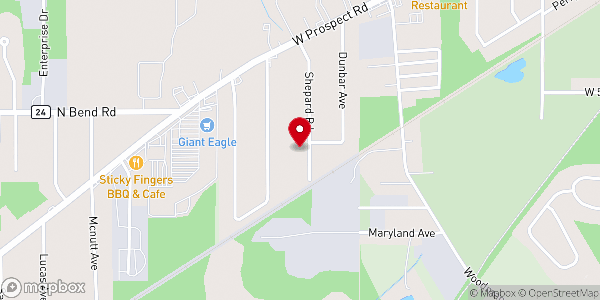 Map showing location of Pentecostal Community Church of Ashtabula