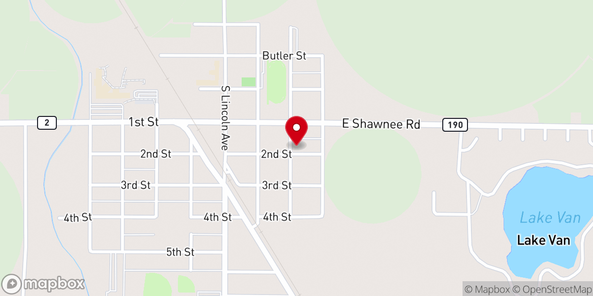 Map showing location of Eastside Church of Christ