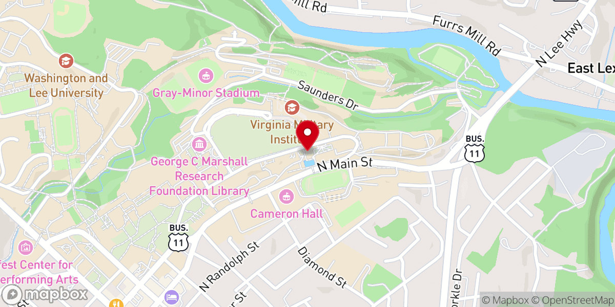 Map showing location of VMI Museum