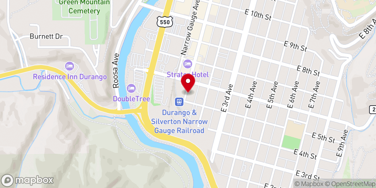 Map showing location of Durango Land & Homes