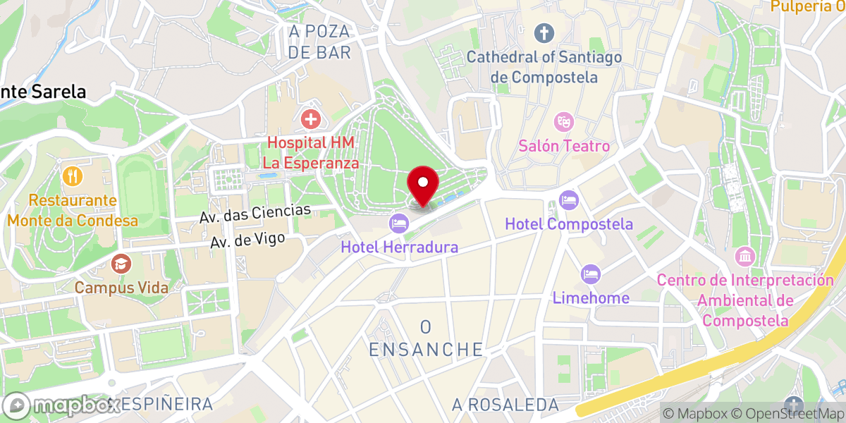 Map showing location of Capilla del Pilar