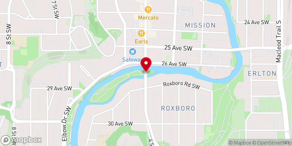 Map showing location of Mission Bridge