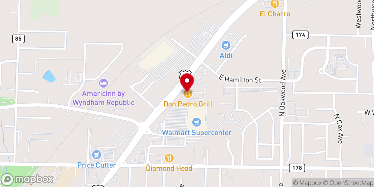 Map showing location of Don Pedro Grill | Mexican