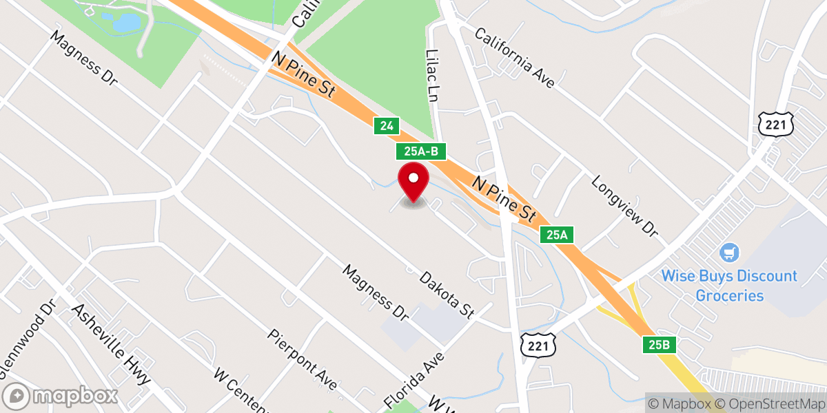 Map showing location of Central Church of Christ