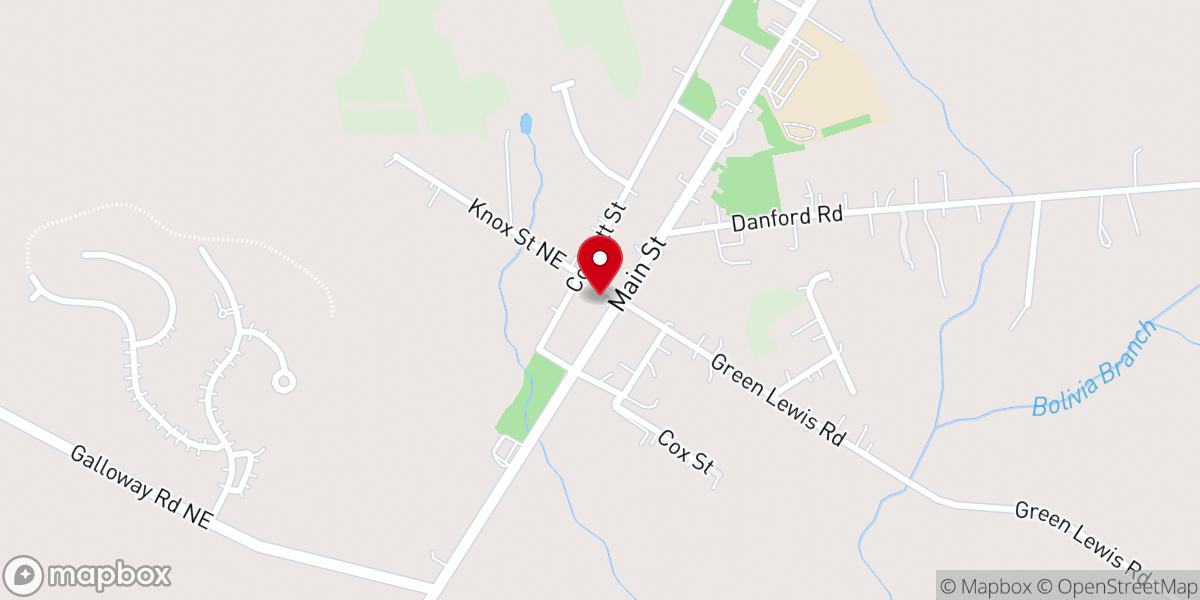 Map showing location of Friendship Church