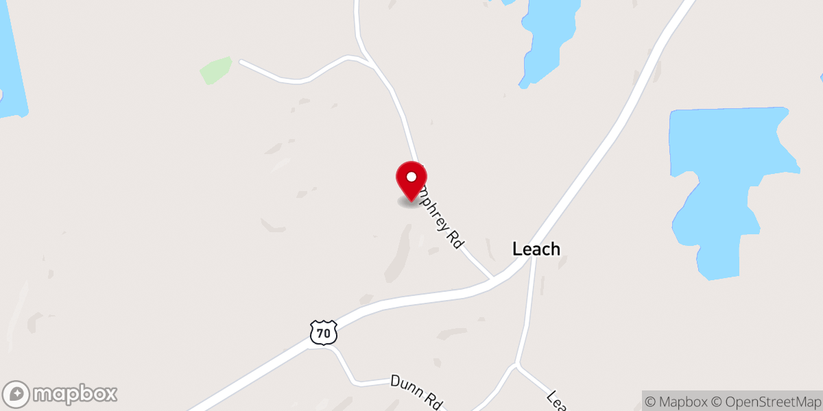 Map showing location of Leach Full Gospel Church