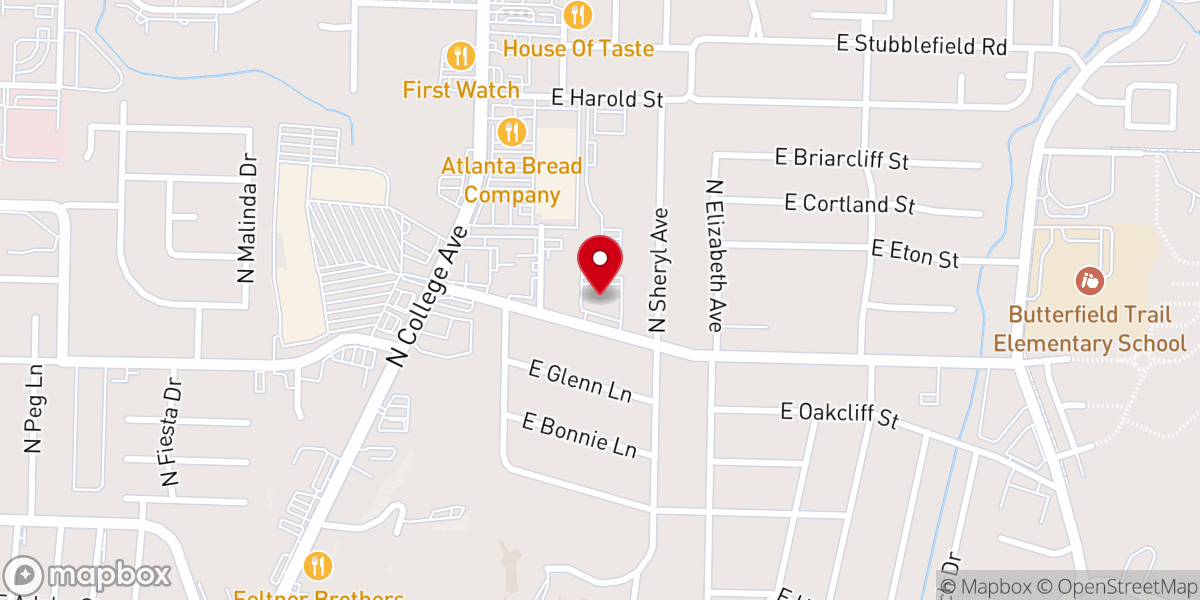 Map showing location of Trinity Fellowship Assembly of God