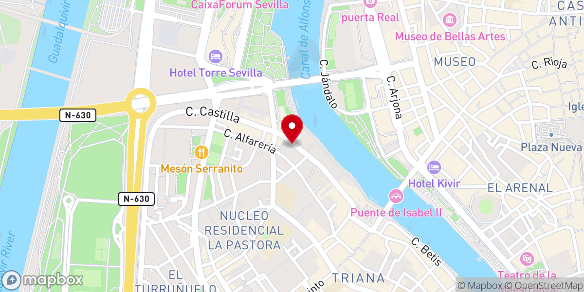 Map showing location of Centro de Meditación Kadampa de Sevilla