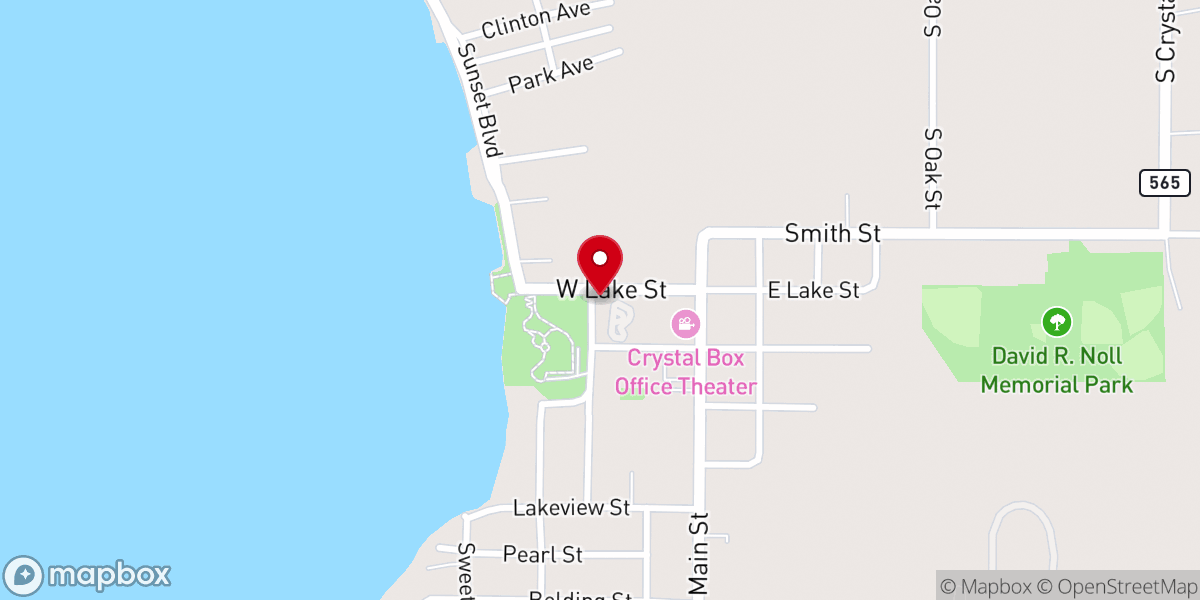 Map showing location of Crystal Township Historical Society