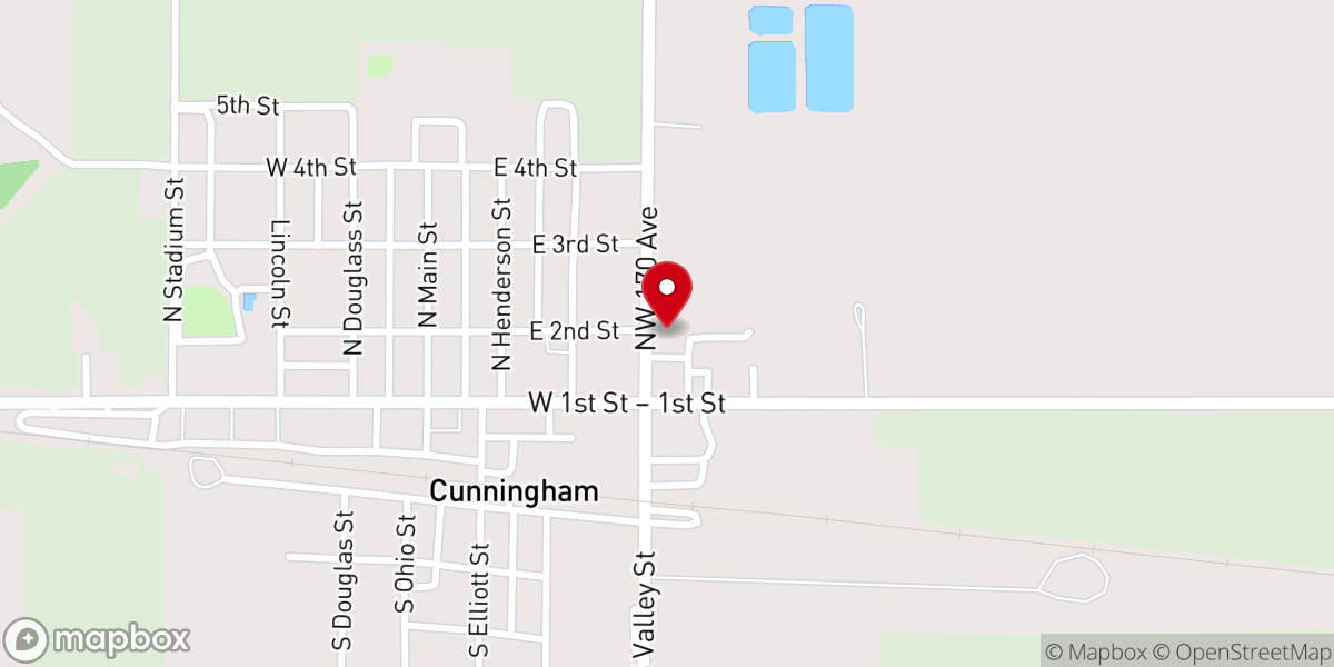 Map showing location of Sacred Heart Catholic Church