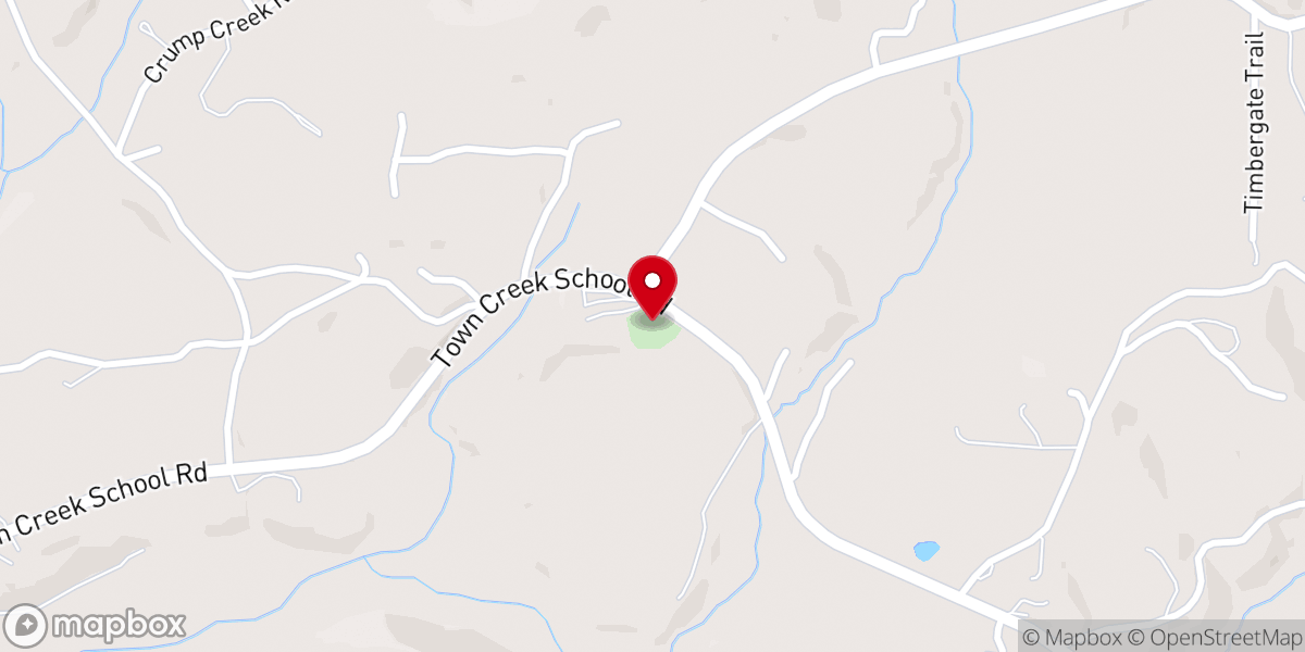 Map showing location of Harmony Grove Baptist Church