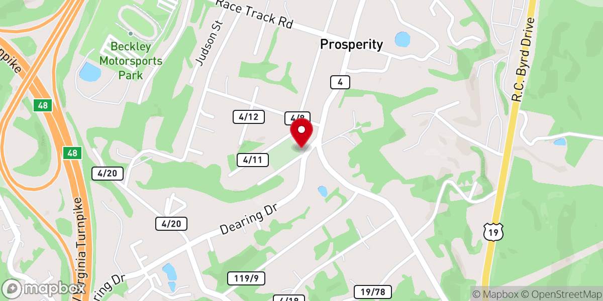 Map showing location of Prosperity Church of Christ