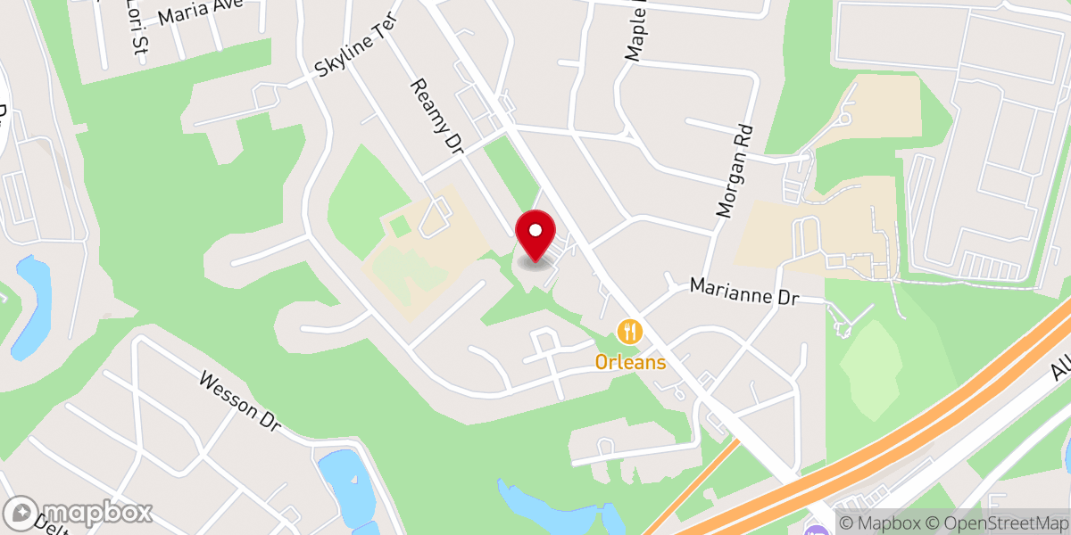 Map showing location of V. F. W. Post 9619
